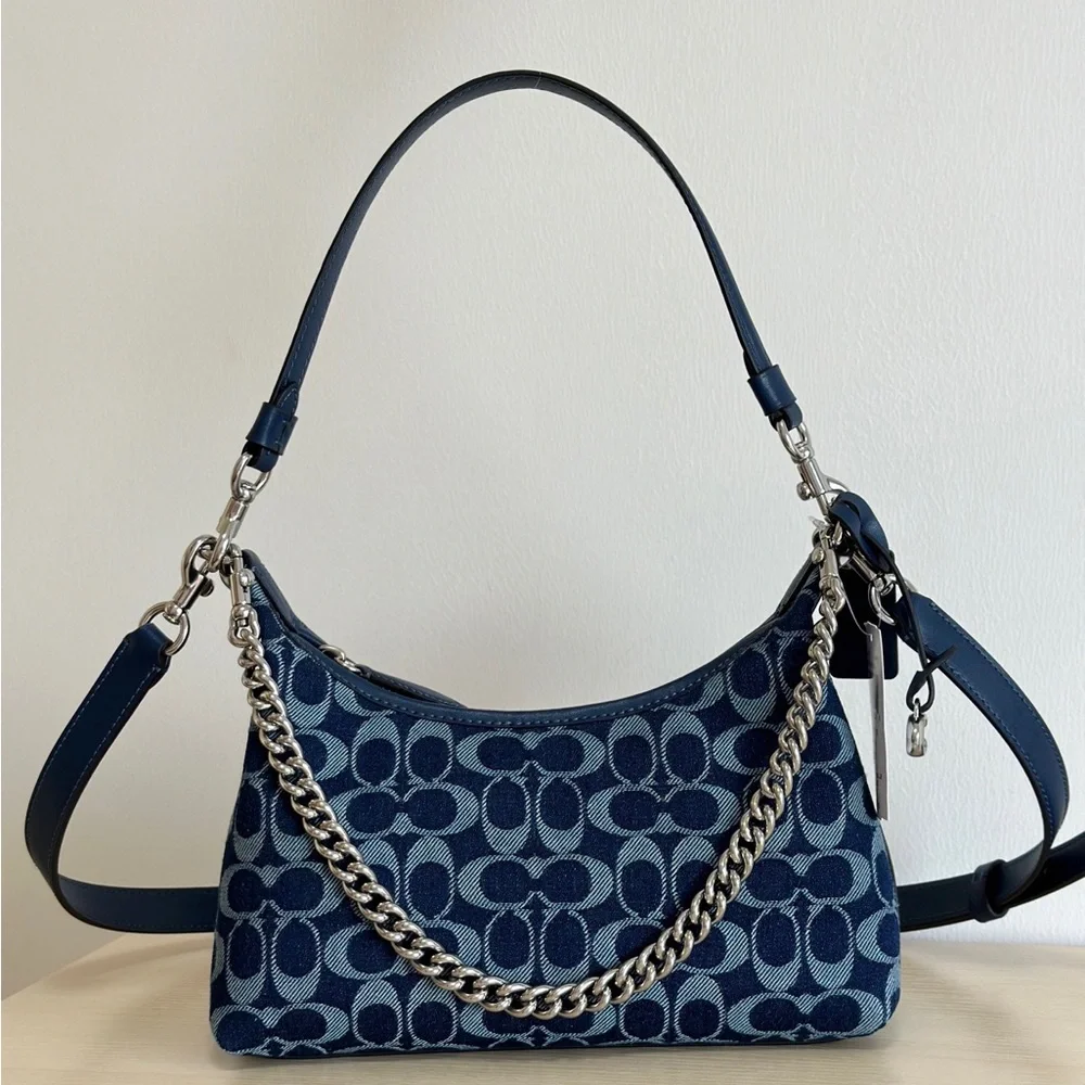 Coach Denim Juliet Bag Blue Shoulder Crossbody - Picture 2 of 9